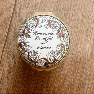 Vintage Halcyon Days Enamels England Trinket Box - Honorable, Beautiful, Highest